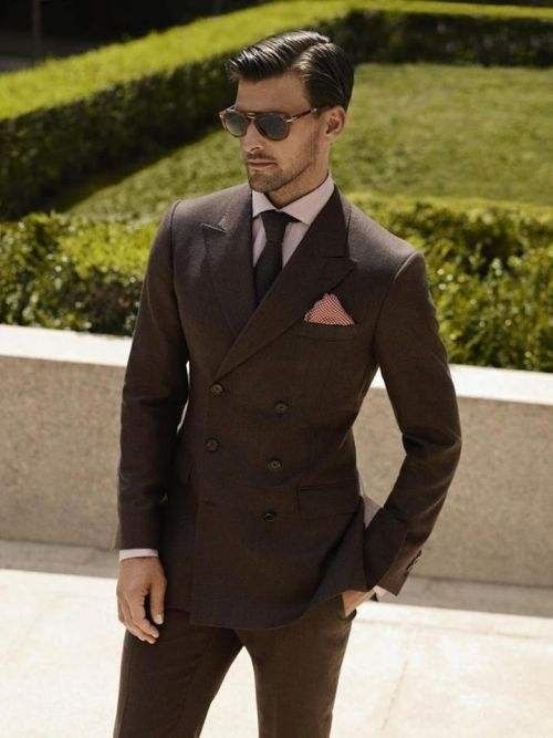Dark Brown Men's Suit