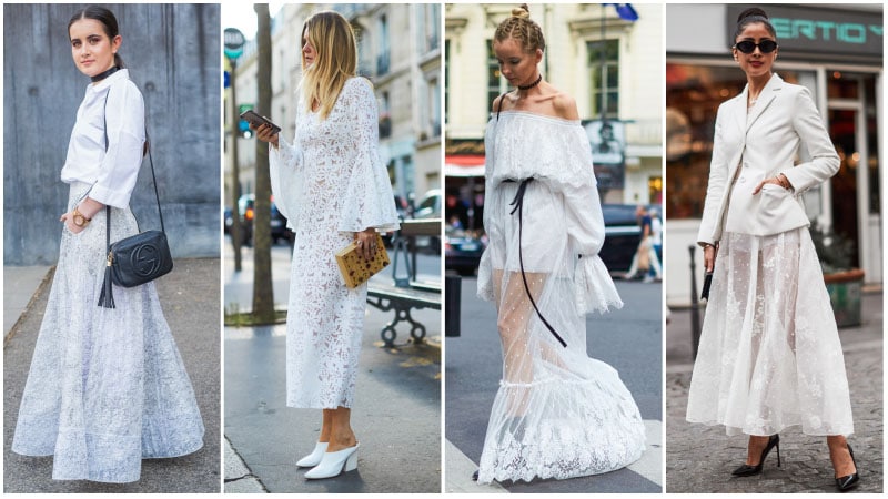All White Lace Outfits