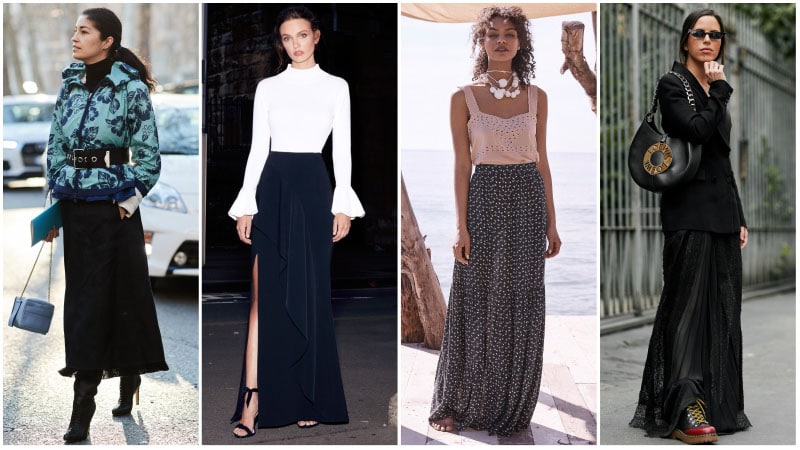 Black Maxi Skirt Outfits Ideas