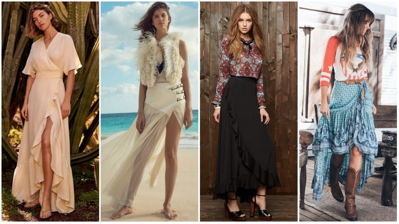 Wrap Maxi Skirt Outfits ideas