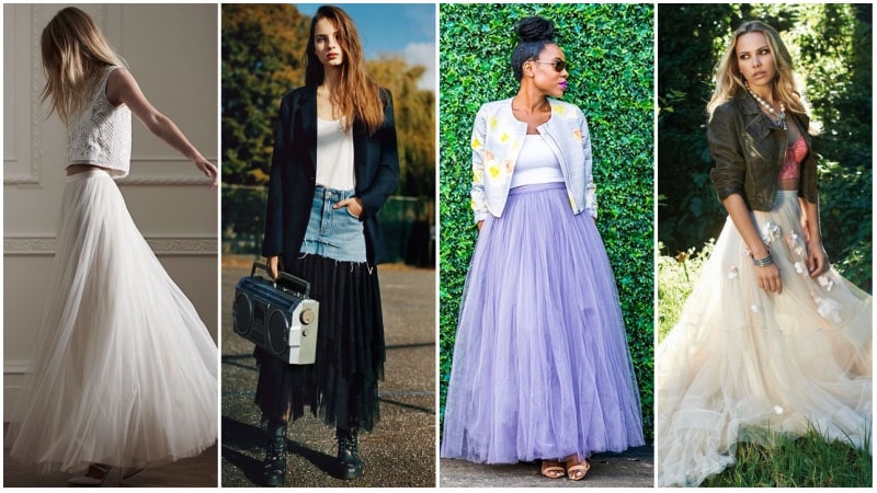 Tulle Maxi Skirt Outfits