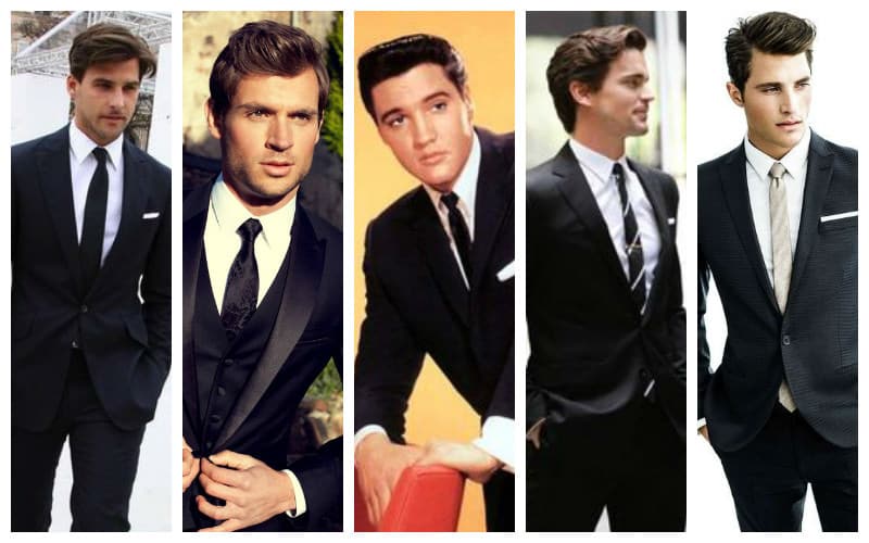 BLACK SUIT WHITE Shirt and Tie Combinations