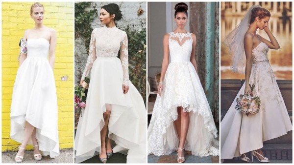 A-Line High Low Wedding Dresses