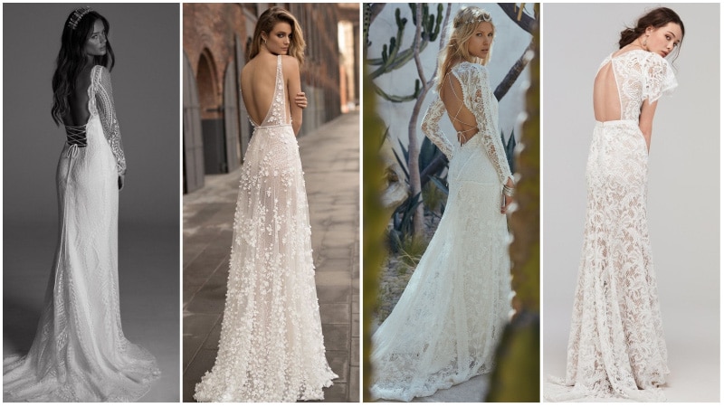 Backless Bohemian Wedding Dresses