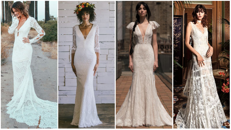 Bohemian Lace Wedding Dresses