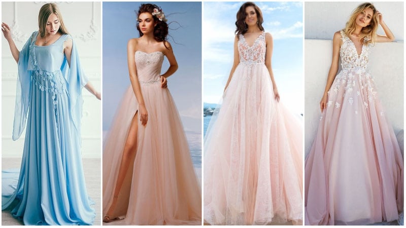 Colored Beach Wedding Dresses