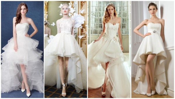 High Low Ruffle Wedding Dresses