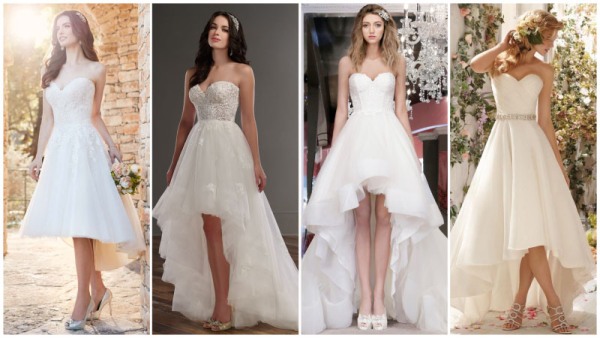 High Low Sweetheart Wedding Dresses