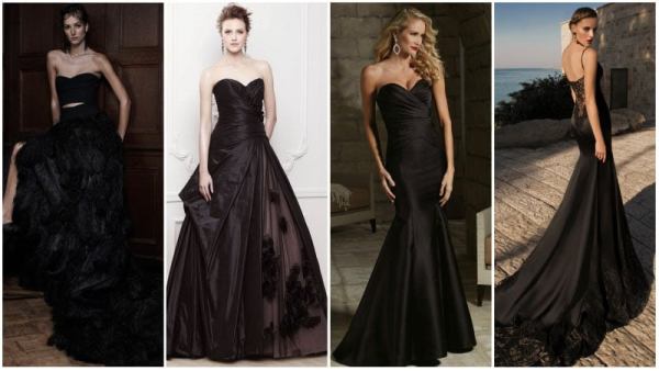 Long Black Wedding Dresses
