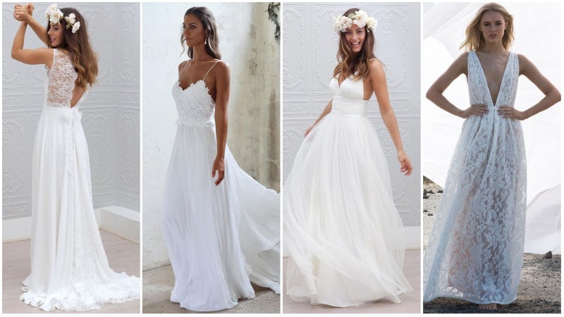 White Beach Wedding Dresses