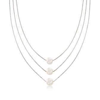Three-Strand Layered Necklace in Sterling Silver