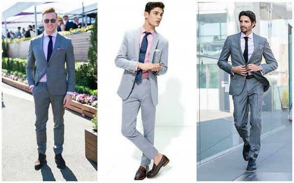 Grey Suit with Pink Shirt