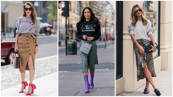 10. With Sweatshirt Jumper midi skirt outfits