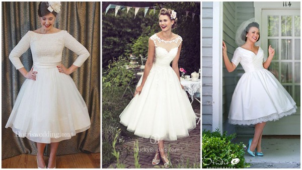 Vintage Tea Length Wedding Dresses