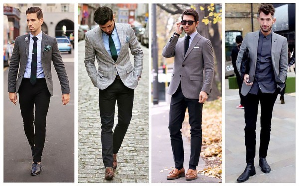 Grey Blazer + Black Trousers