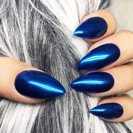 Blue Chrome Nails
