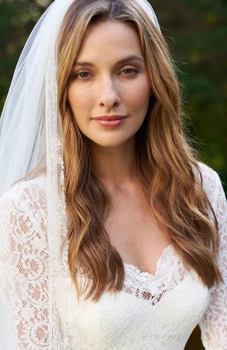 Middle Part Bridal Hairstyle
