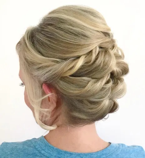 Updo with Twists and Bouffant