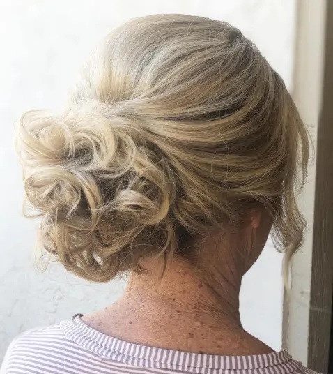 Curly Bun for Mother of the Bride