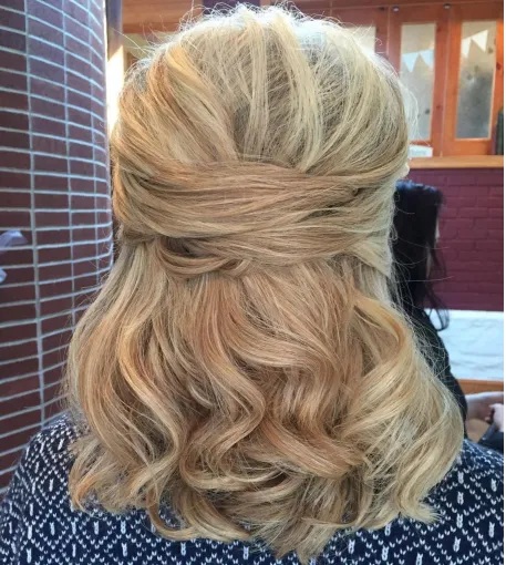 Cute Formal Half Updo for Thick Medium Hair Mother of the Bride Hairstyles