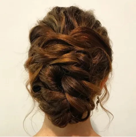 Messy Woven Updo for Mother of the Bride