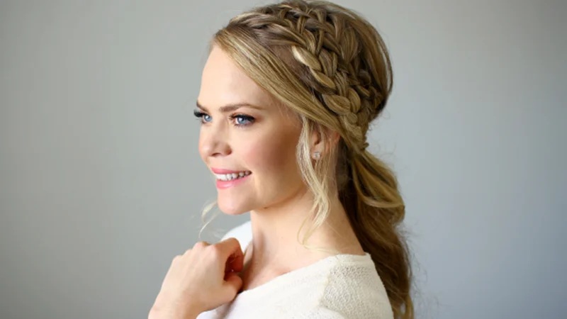 Double Braided Ponytail Prom Hairstyle