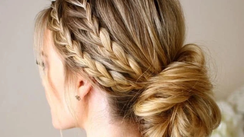 Double Braided Bun Prom Hairstyle