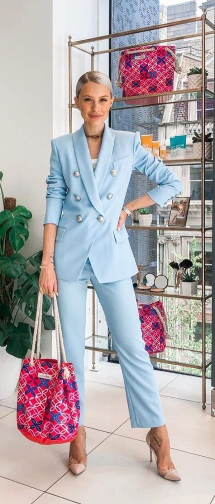 Fashion Trends Incorporating Baby Blue tailored suits outfit