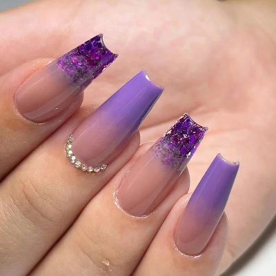 Purple French Tips nails designs