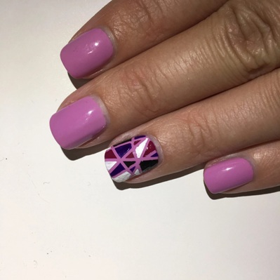 Purple Triangle Accents nails designs