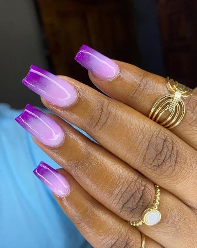 Vibrant Violet Ombre nails designs