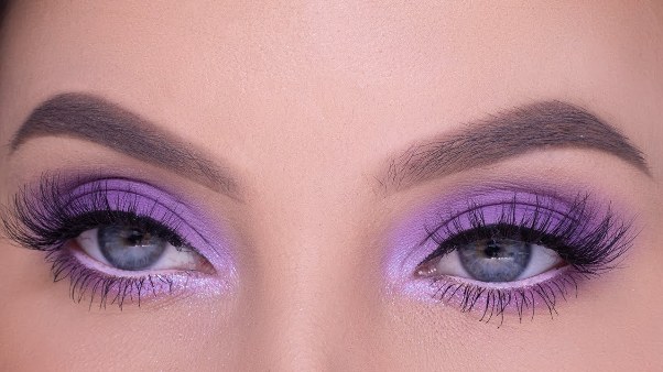 purple makeup looks for Blue eyes