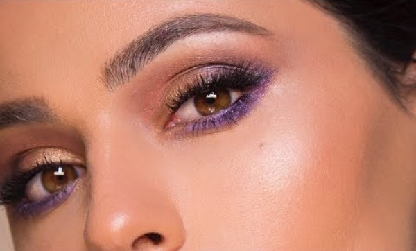purple makeup looks for brown eyes