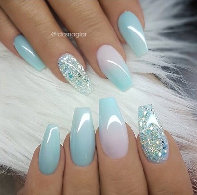 with a glitter accent nail
