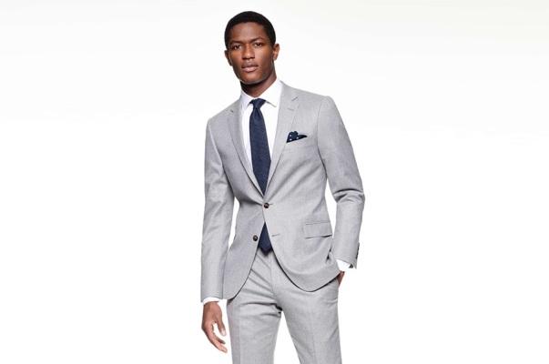 lighter shade Grey Suit, White Shirt, And Black Tie for cocktail party
