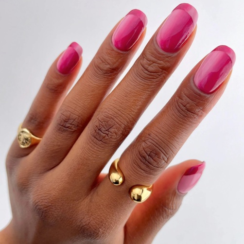 Pink Nails with a Yellow Dress
