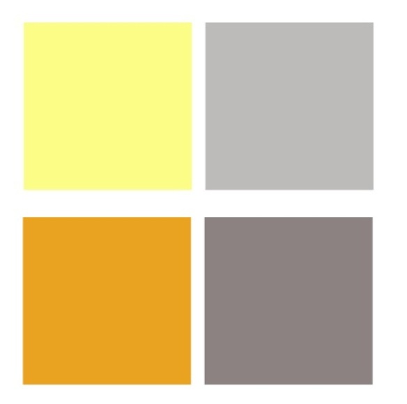 Yellow and Light Grey and White 