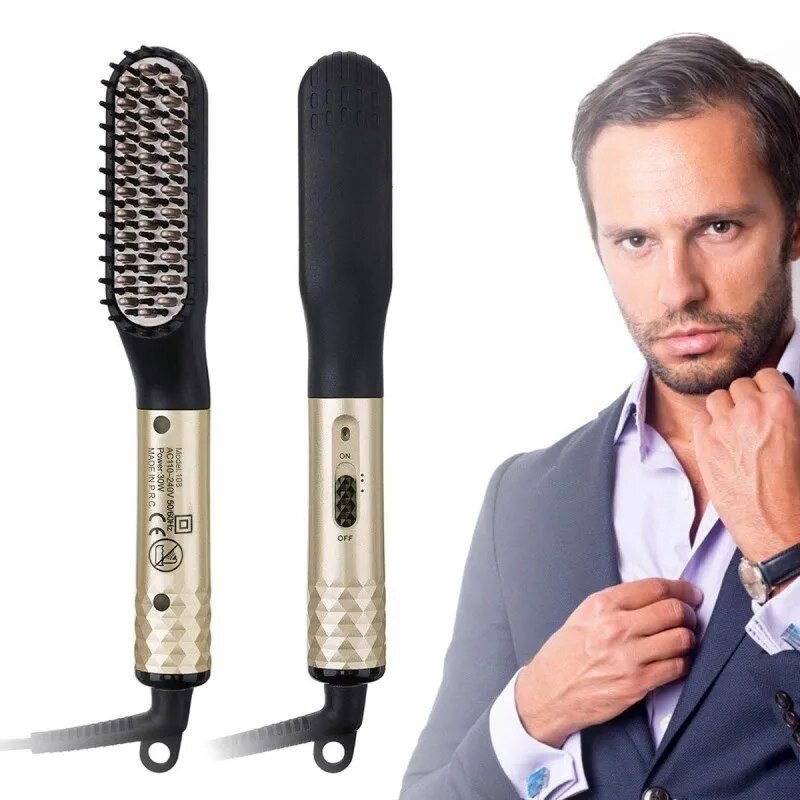 Multi-Purpose Hair and Beard Straightening Comb - Fast Heating, Anti-Scald Styling Tool